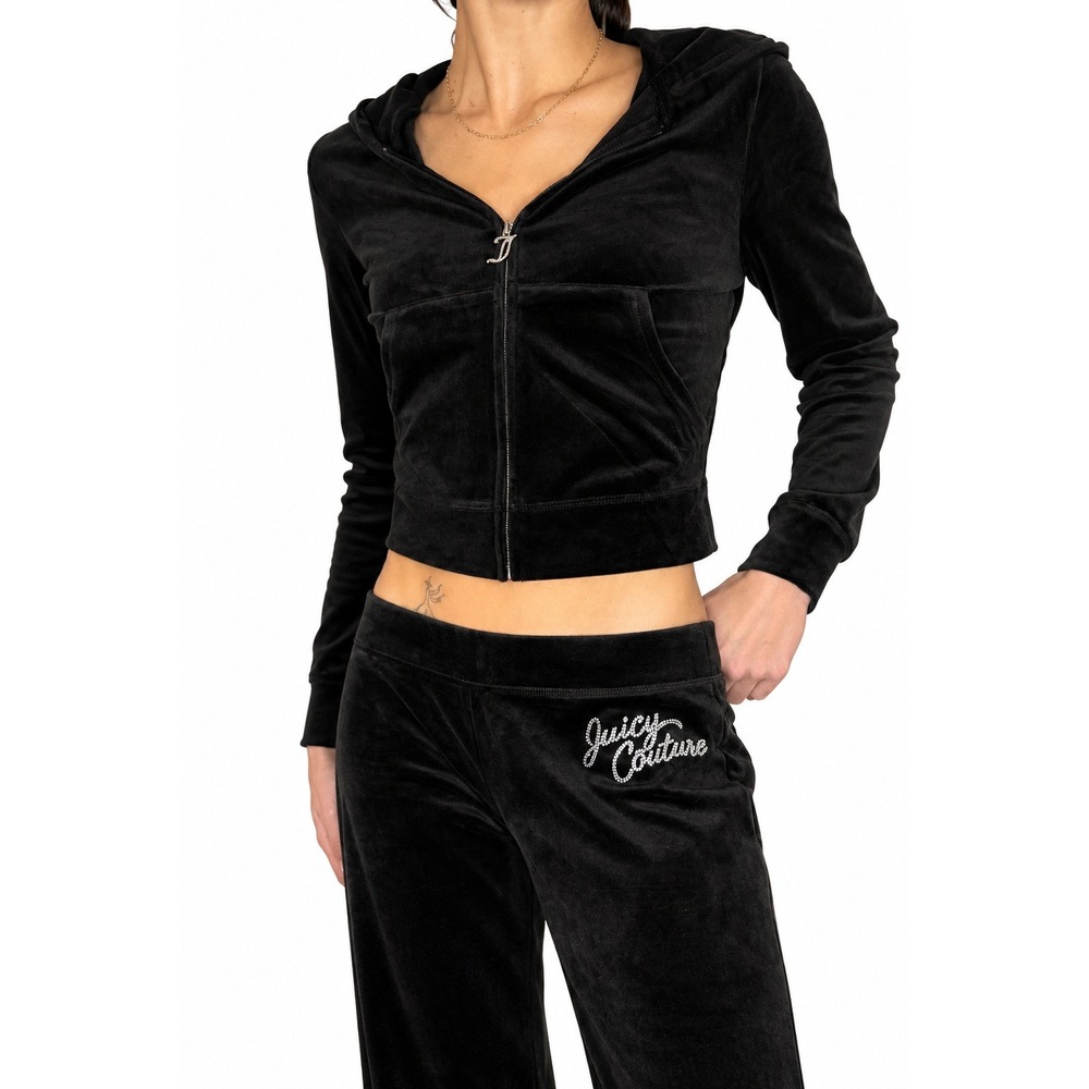 NWT Juicy Couture Black Velour Tracksuit Set $210 MSRP